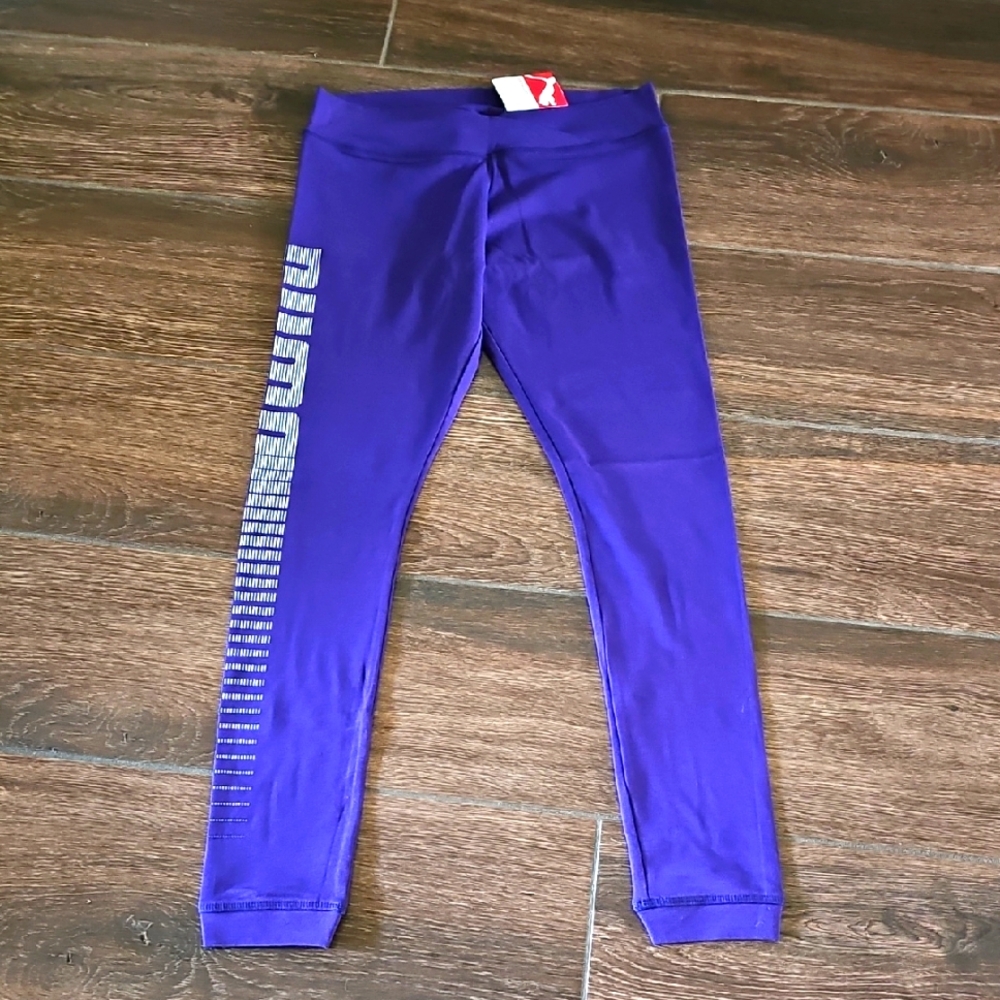 PUMA PURPLE GLITTER LEGGINGS SZ MEDIUM
